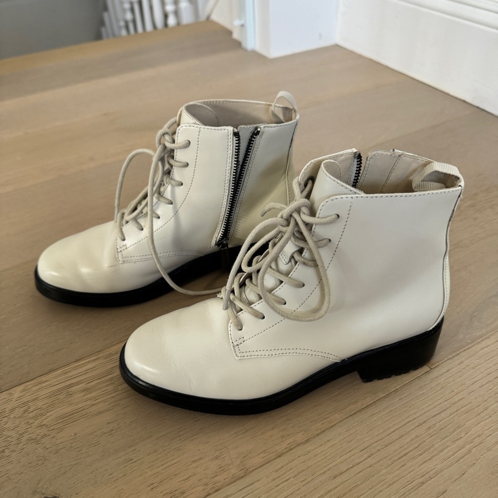 Everlane off-white moto combat boots - Picture 3 of 6